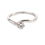 A modern diamond solitaire engagement ring, the approx 0.3ct brilliant cut in white 9ct gold