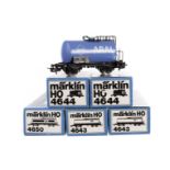 Märklin H0 Gauge freight stock: assorted tank wagons comprising 4644 (2), 4646, 4750, 4643 (2), 4650