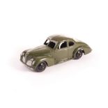 A Dinky Toys 39f Studebaker State Commander, moss green body, black smooth hubs, lacquered