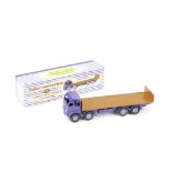 A Dinky Toys 503 Foden Flat Truck with Tailboard, with royal blue cab and chassis, orange back and