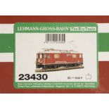 LGB Gauge 1 BoBo Electric Locomotive: Ref 23430, in Rhatische Bahn Red livery as No 621 ‘