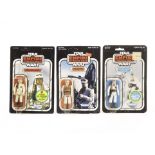 Vintage Kenner Star Wars ESB Hoth 3 3/4” Figures, 48 back Rebel Commander, unpunched, 45 back Luke