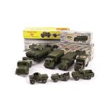 Dinky Toys 660 Tank Transporter, 622 10-Ton Army Truck, 697 25-Pounder Field Gun Set, 661 Recovery