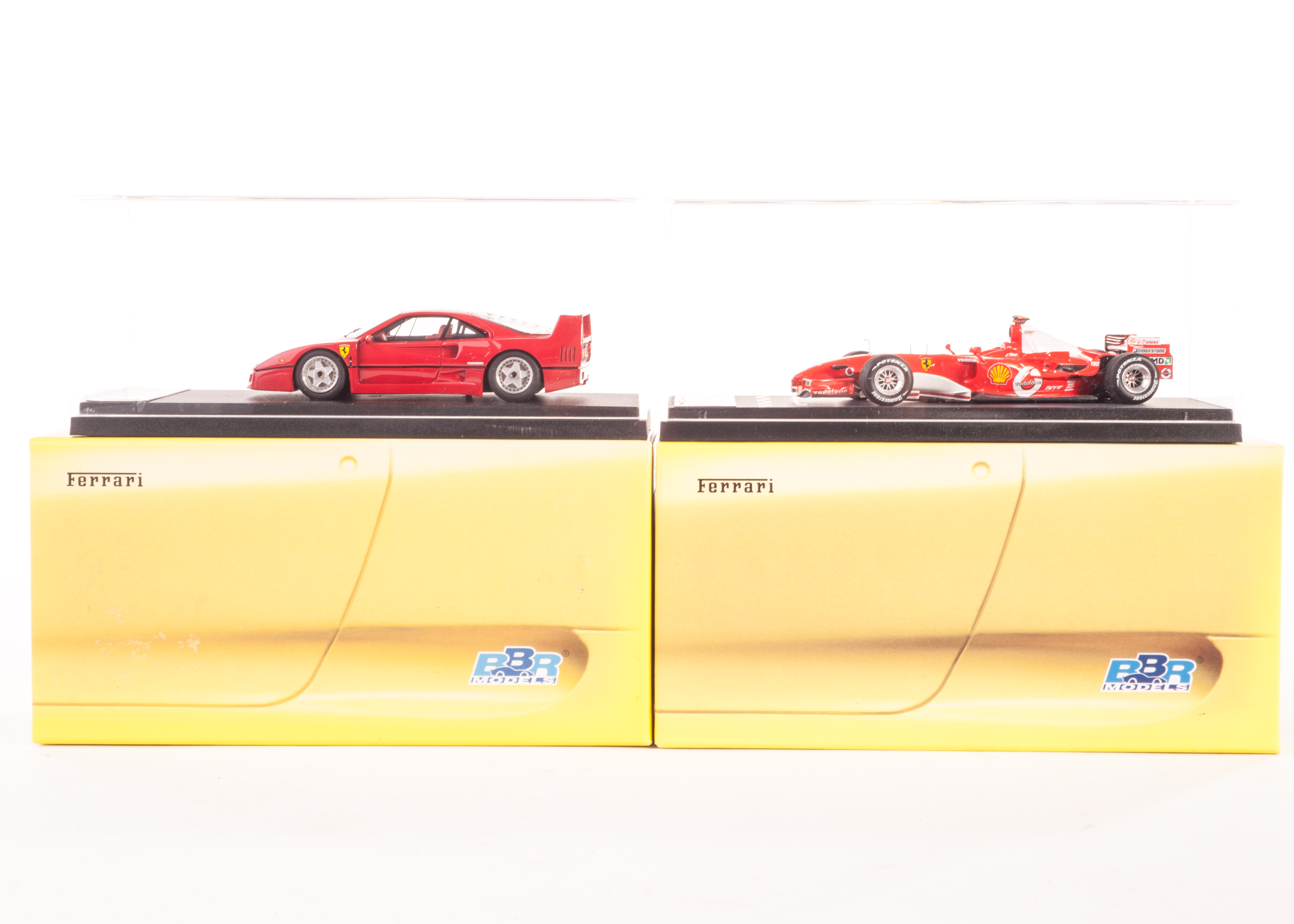 B.B.R Exclusive 1/43 Scale Car Models, Ferrari F248 GP San Marino 2006, Ferrari F40 Street 1987,