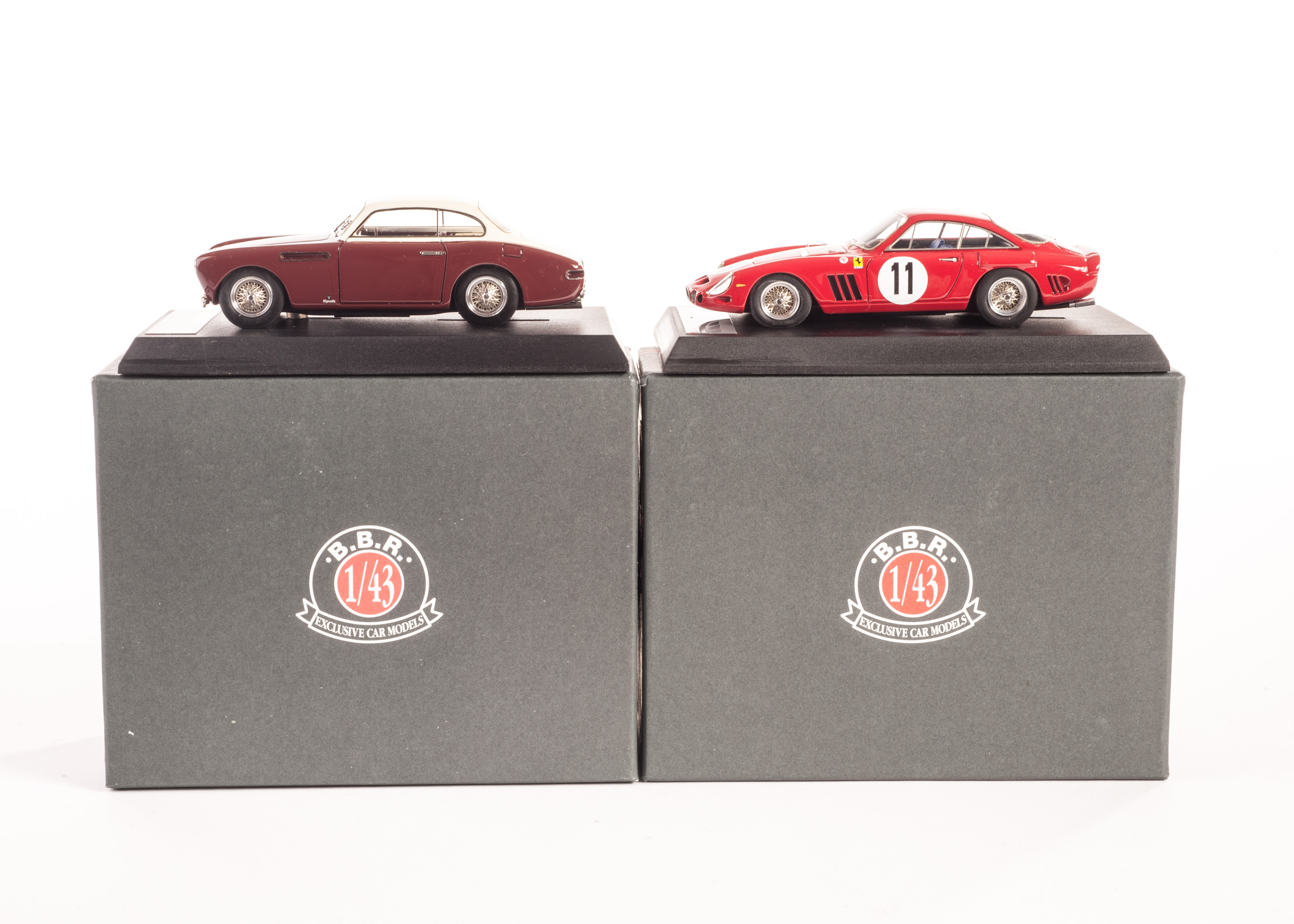 B.B.R Exclusive 1/43 Scale Car Models, Ferrari 330 LMB 24h Le Mans 1963, Ferrari 212 Vignale Street,