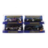 Modern Scalextric Cars, including C3098 Ferrari 330 P4 Piper, C3063 Aston Martin DBR9, C3044 1969