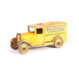 A Pre-War Dinky Toys 28a ‘Hornby Trains’ Delivery Van, yellow body, gold wash wheels, F, transfers