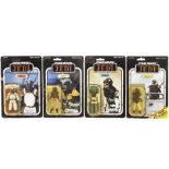 Vintage Kenner Star Wars ROTJ Skiff Guard 3 3/4” Figures, 77 back Nikto, punched, 65 back Weequay,