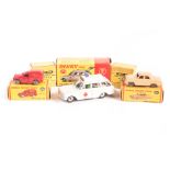 Dublo Dinky Toys 061 Ford Prefect, 068 Royal Mail Van, VG-E, 278 Vauxhall Ambulance, G-VG, 6677,