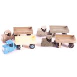 Dinky Toys 33w Mechanical Horse & Wagon, four examples, grey cab and trailer, stone cab and trailer,