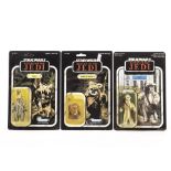 Vintage Palitoy/Kenner Star Wars ROTJ Ewok 3 3/4” Figures, Palitoy 65 back Logray, unpunched, Kenner