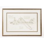 A collection of Framed Section prints of marine craft: ‘Bully’ Dredger 1950, ‘Ross Heron’ Fishing