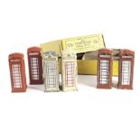 A Dinky Toys 750/12c Telephone Call Box Trade Box, comprising six Telephone Boxes, pre-war cream,