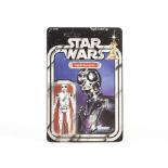 Vintage Kenner Star Wars Death Star Droid 3 3/4” Figure, 21 back punched card (tab in place),