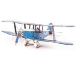 A Meccano Constructor Aeroplane, built as a single engine Bi-plane, some parts repainted, F-G
