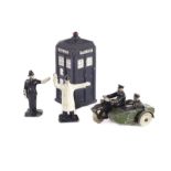 A Pre-War Dinky Toys 42 Police Set, comprising 42a Police Box, 42b Motor Cycle Patrol, 42c Point-