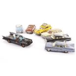 1950s-60s Dinky Toy Cars, including 152 Austin Devon, two-tone lime green upper, cerise lower, cream