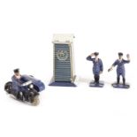 A Pre-War Dinky Toys 43 ‘RAC’ Set, comprising 43a RAC Box, 43b RAC Motor Cycle Patrol, 43c RAC Guide