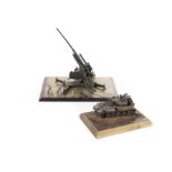 A Barton Miniatures 1/35 White Metal FV 107 Scimitar, with crew mounted on wooden plinth, with