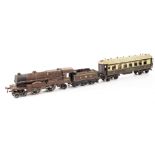 Hornby 0 Gauge Pre-war Clockwork LMS no 3 ‘Royal Scot’ Locomotive and Tender: in LMS maroon, F, (