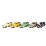Dinky Toys 39d Buick Viceroy, five examples, all fully repainted and restored, cream body, green
