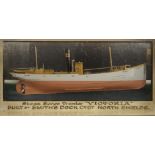 An early 20th Century mirror-back half-hull Dockyard Model of the Steam Screw Trawler ‘Victoria’