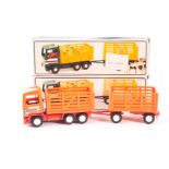 East European and Hong Kong Plastic Vehicles: Grip Lorry and Trailer (2), Playmakers Work Truck,