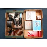 Various Binoculars: quantity of four various binoculars including Carl Zeiss Jena Binoctar 7x50,