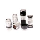 Various Leitz Lenses: small quantity of four Leitz lenses including Elmarit f/2.8 90mm, Tele-Elmarit