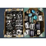 Various Cameras: large quantity of various cameras and SLR bodies including, Nikon Nikkormat FTn,