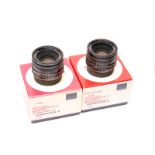 Leitz Summicron-R Lenses: two boxed Leitz Summicron-R f/2 50mm lenses (2)