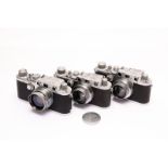 Leica Rangefinder Cameras: three Leica cameras, serial nos. 213955 / 368573 / 602310, each with