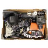 Various Cameras & Accessories: quantity of various cameras and accessories including Pentax K1000,