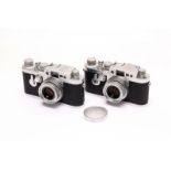 Leica Rangefinder Cameras: two Leica IIIg cameras, serial nos. 904930K / 956270, each with Leitz