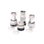 Various Leitz Lenses: small quantity of four Leitz Elmar f/4 90mm lenses (4)