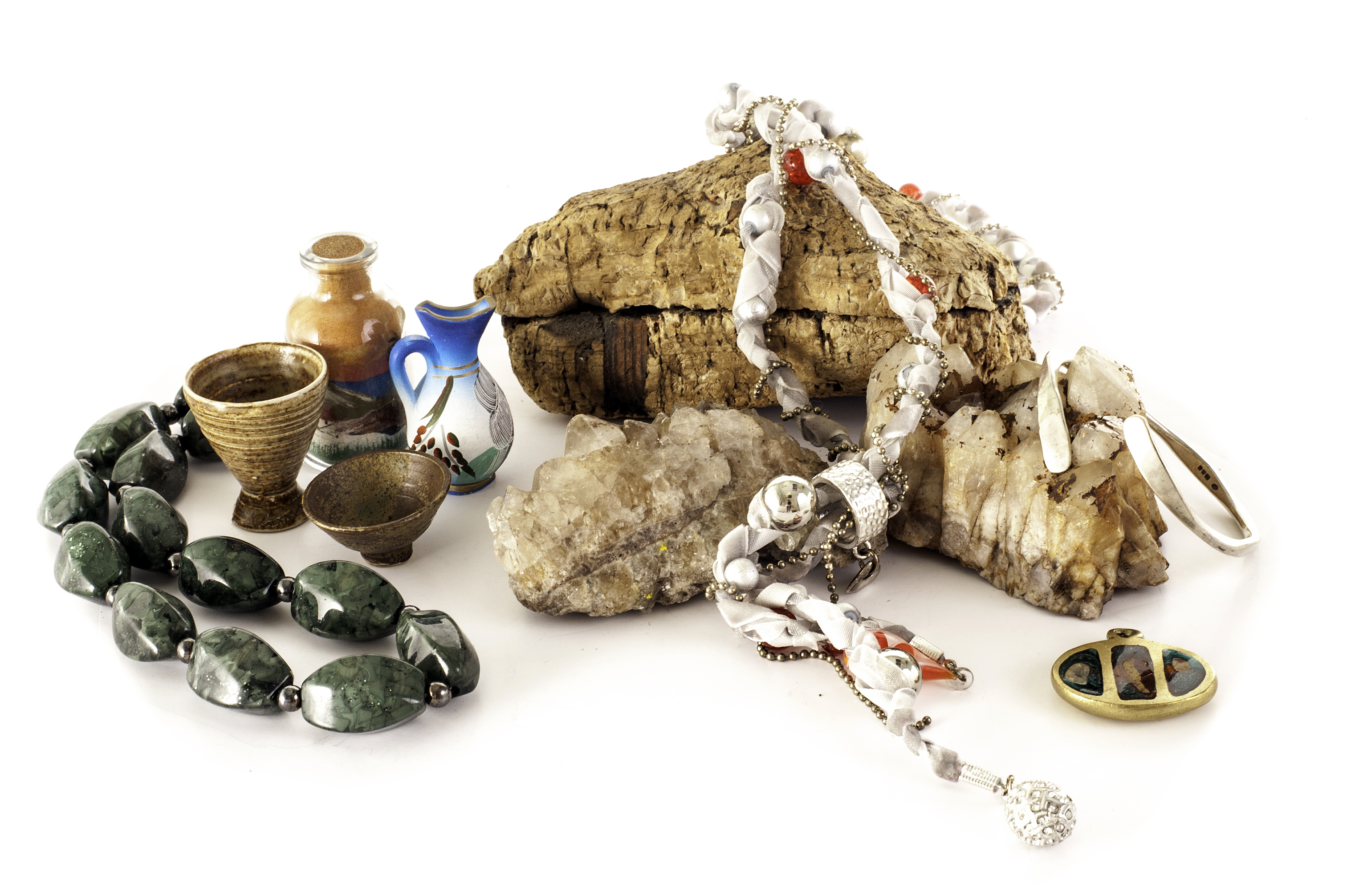 A good collection of assorted costume jewellery, and a group of hardstones, plus a group of