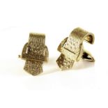 A pair of 9ct gold buckle cufflinks, approx 15.7g