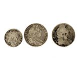 Three William III silver coins, two in fair/good condition the other worn (3)