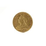 A Victorian gold  sovereign coin, Melbourne Mint, with Old Head, dated 1900, VF