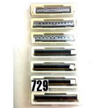 Con-Cor N Gauge Passenger Cars: including Kansas City Southern (4), Baltimore and Ohio (1), and