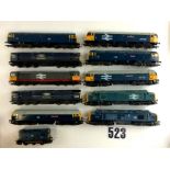 Hornby OO Diesels; including two Class 37, five Class 47, three Class 58, and one other G-VG (11)