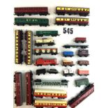 Triang OO Gauge Rolling Stock: Coching stock including maroon suburbans and utility van, maroon/