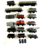 Trix Twin Railway OO Gauge post-war freight stock: including SR open wagons (3), Crane truck sets (