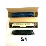 Trix Liliput 00 Gauge BR Western Diesel locomotives: blue 'Western Enterprise', green 'Western