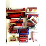 A Collection of Die Cast London Buses: various makes and models, mostly boxed, VG-M, the boxes VG,