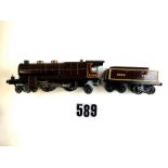 Hornby Riviera 'Blue Train' 4-4-2  clockwork Nord Paific Engine and Tender, in BROWN , Loco No