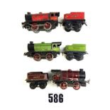 Hornby O Gauge Clockwork  MO 3132  0-4-0  Tender  Locomotives: uncommon maroon, G-VG, red P-F and