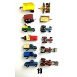 Corgi Land Rovers '109 WB', Tractors, and Trailers: various, F, some re-painting (13)