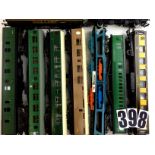 A collection of OO gauge Rolling Stock and Buildings by Hornby Lima and others: including 5 SR green