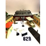 Hornby Dublo 00 Gauge plastic Engine Sheds and Accessories: Dublo two Road Engine Sheds (2),